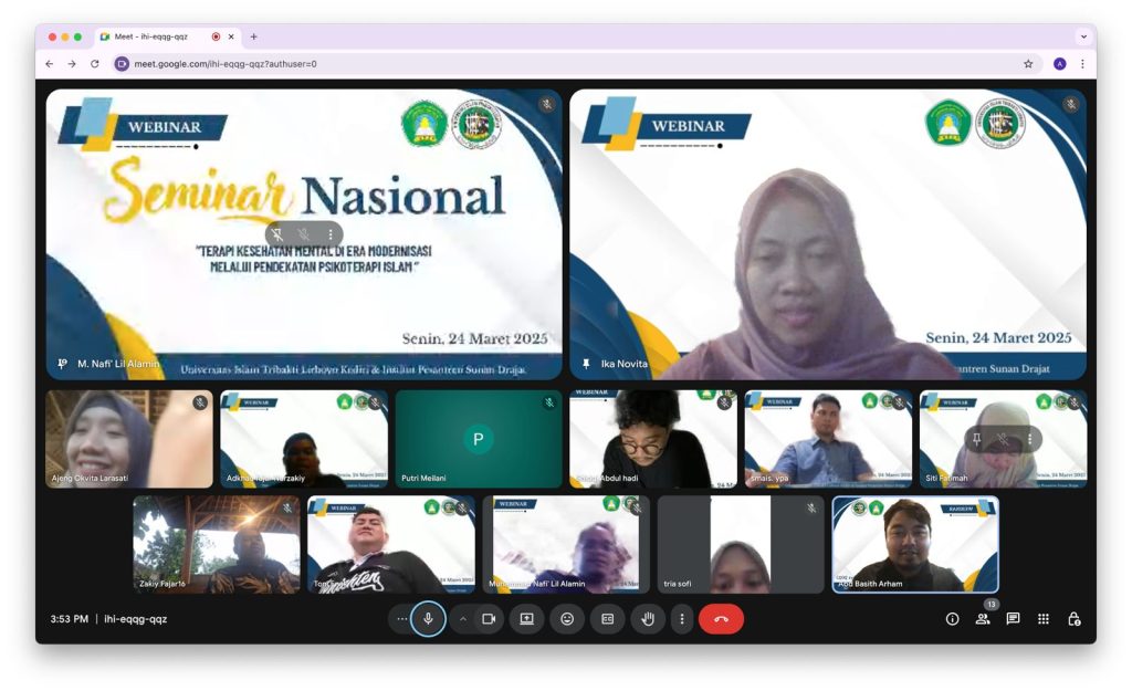 1. Foto dokumentasi webinar psikoterapi islam